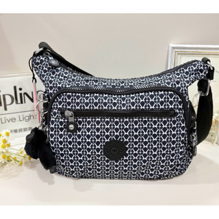 公司貨附發票Kipling 黑白菱格紋牛角包 GABBIE S KPKI3759DD210OS