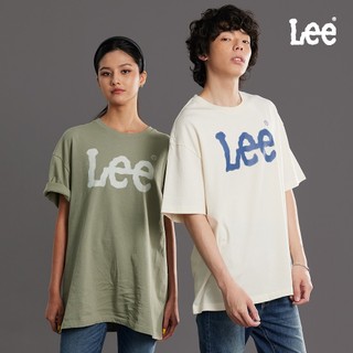 Lee 虛線LOGO短T 男女適穿 米 綠 深藍 LB602106