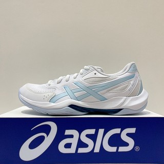 ASICS GEL-ROCKET 12 女生 藍白色 耐磨 緩震 運動 排球鞋 羽球鞋 1072A125-100
