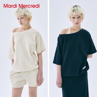 MARDI MERCREDI 華夫格 短TEE 多色 露肩 WAFFLE TSHIRT OFF SHOULDER