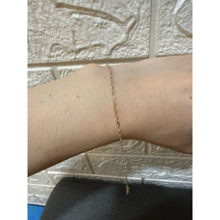 全新silver twinkle 玫瑰金豬鼻子手鍊14K