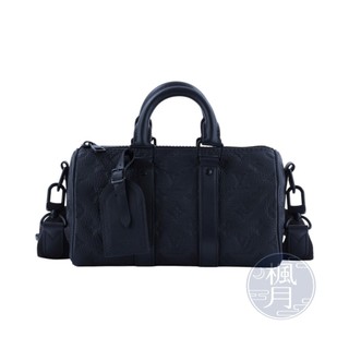 LOUIS VUITTON LV M20900 黑壓紋KEEPALL BANDOUL 25 晶片款