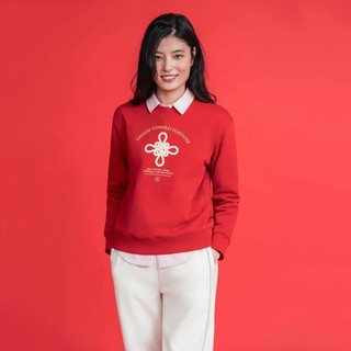 GIORDANO 女裝寬鬆圓領印花大學T Horse to Success系列 05396604
