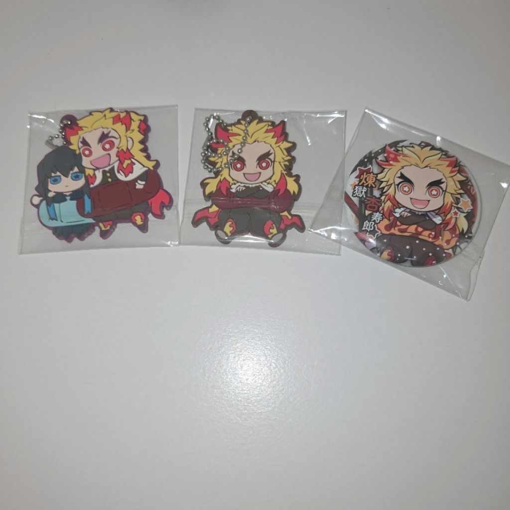 【鬼滅之刃】煉獄杏壽郎扭蛋吊飾、徽章 煉獄杏壽郎和時透無一郎扭蛋吊飾