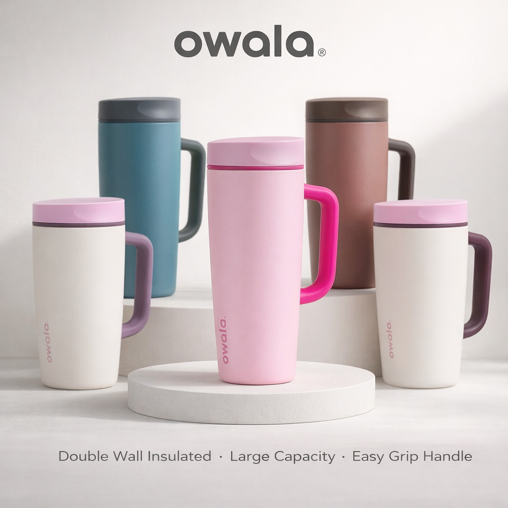 Owala SmoothSip Slider 不鏽鋼咖啡☕️保溫隨行杯 355ml / 710ml 100% 防漏