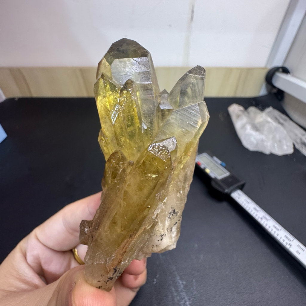 C376天然黃水晶原礦 晶簇迷你礦