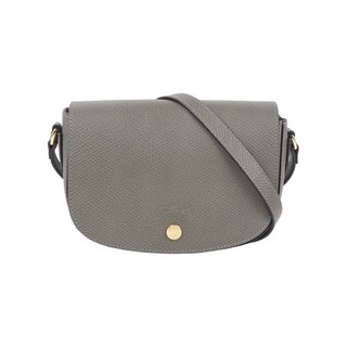 LONGCHAMP S號 EPURE 牛皮翻蓋馬鞍包(斑鳩灰)