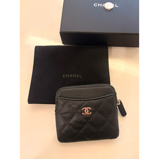 近全新轉賣 Chanel 吐司零錢包 荔枝牛皮 黑色