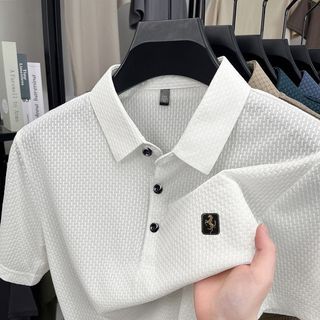 🔥【不滿包退換】短袖男冰絲POLO衫商務POLO衫百搭POLO衫舒適POLO衫透氣POLO衫休閒POLO衫刺繡POLO衫