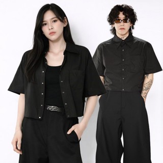 Boxy Fit 上窄下寬神器短寬方塊襯衫
