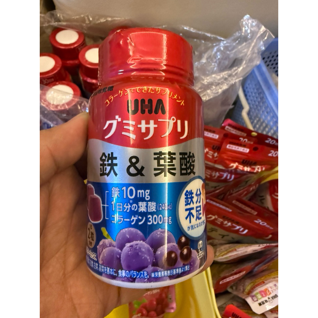 (現貨)日本代購 UHA味覺糖 鐵&葉酸  鐵 葉黃素 軟糖 20日 30日