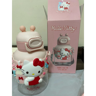 Kitty凱蒂貓太空杯水壺（粉色）附背帶