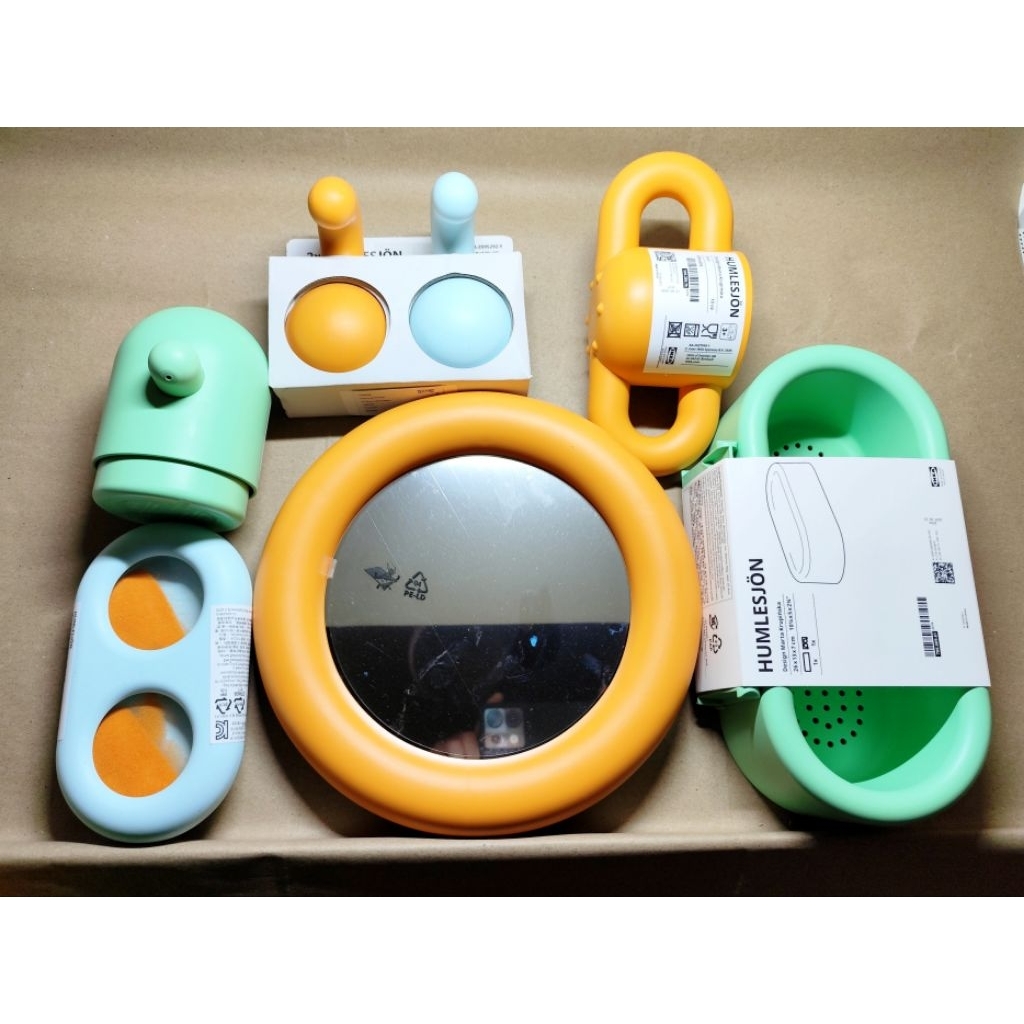 IKEA 正品現貨附發票 HUMLESJON 吸盤鏡 計時器 置物籃 掛鉤2件裝 兒童浴室用品系列 HUMLESJÖN