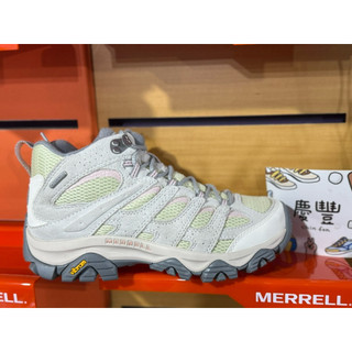 大灌體育👟 Merrell 登山鞋 Moab 3 Mid WP 女鞋 米綠 防潑水 中筒 黃金大底 ML00003600
