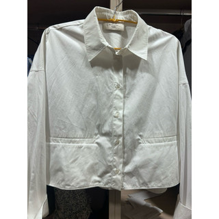 二手/ Weekend Max Mara Svago White Boxy-fit Shirt 白色寬鬆版型重磅純棉襯衫