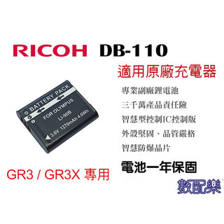 ROWA for RICOH GR3x GR3 DB110 電池 USB 雙槽充電器 充電器 DB-110