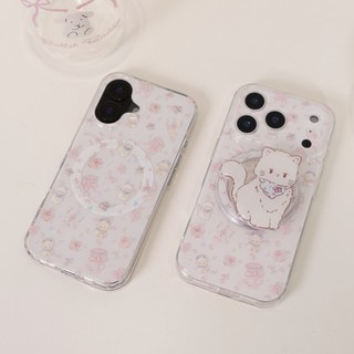 𝟐𝑫𝑨𝒀𝑺.𝒍𝒂𝒃｜小貓蝴蝶結磁吸手機殼 韓系可愛療癒風 適用 iPhone 14/15/16/17 Pro Max