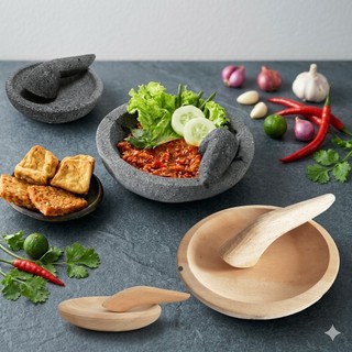 【ULEKAN】印尼研磨器 搗蒜器 廚房用品 Ulekan Batu Kayu Mortal