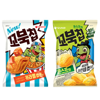 好麗友 烏龜玉米濃湯味 焦糖爆米花 80g【台灣現貨】韓國烏龜餅乾 ORION 烏龜玉米脆餅 休閒零食 巧克力
