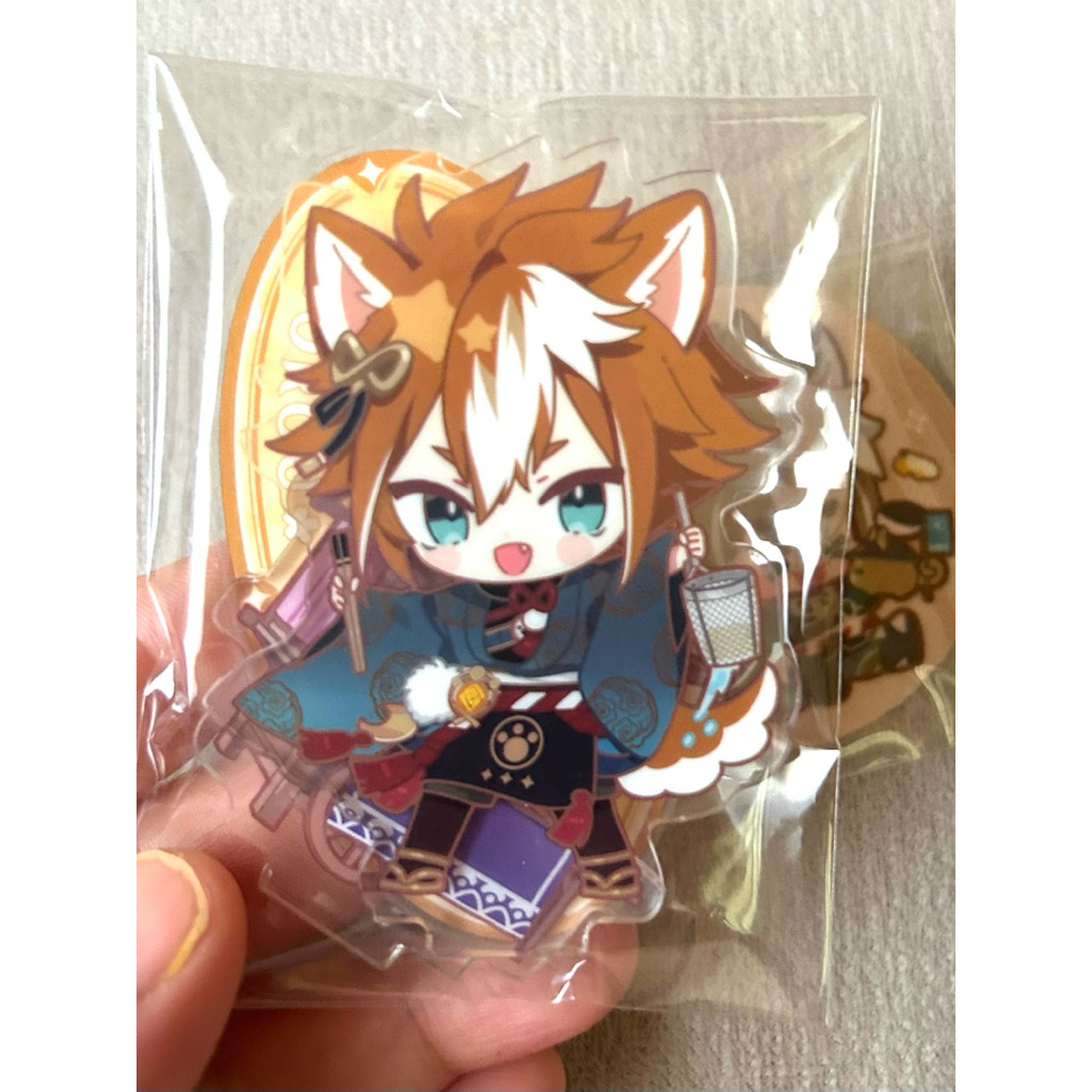 絕版 五郎 原神×Sweets Paradise 甜點天堂壓克力 Q 版角色系列立牌 「戎犬鏘鏘」毛絨徽章 五郎（立牌+