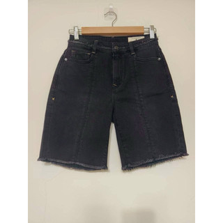 全新 現貨 SISJEANS 百貨專櫃品牌 【高腰顯瘦刷色牛仔五分褲｜毛邊設計｜百搭黑短褲】 現貨快速出貨🚚