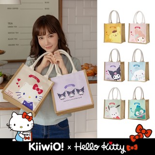 三麗鷗 Hello Kitty x Kiiwi O! 聯名款．萌萌大臉系列雙面棉麻手提袋 包包 手提包 多款選