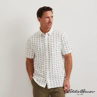 【Eddie Bauer】男性 短袖針織扣領襯衫-米白 11602179
