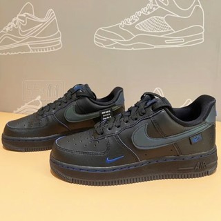 Nike Air Force 1 AF1 黑 黑色 全黑 黑藍 刺繡 小勾 小 藍勾 反光 標籤 FB1840-001