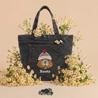 Roots 配件- 丹寧提袋#限量#全新正櫃商品#贈送森林購物袋#現貨