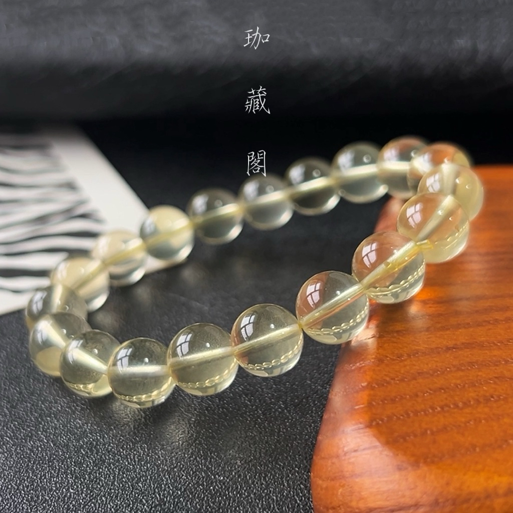 【 珈藏閣 】現貨 🍋檸檬黃水晶🍋單圈手珠 實體實拍 晶體透亮 乾淨 無雜 天然原礦 水晶DIY手作 材料手珠串珠配件