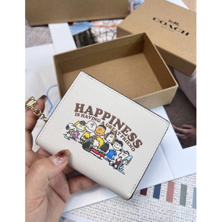 ✨美國代購✨特賣 COACH x PEANUTS CF251 CF252 新款女士短款錢包 短夾 皮夾 零錢包