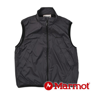【Marmot】中性Serve輕量防風立領背心『黑』UVT011