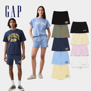 【Gap】男女裝 寬鬆法式毛圈布圖案短褲 多款規格任選 (894566&900970)