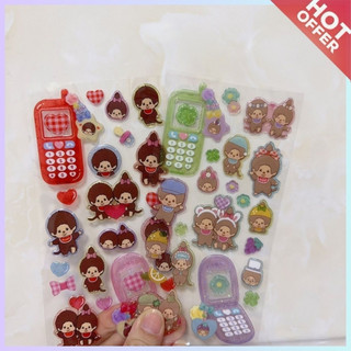 【🎁LE-HAO🎊】日系🇯🇵Monchhichi 蒙奇奇 滴膠立體糖果貼紙 可愛卡通手帳便簽貼 DIY裝飾 閨蜜禮物