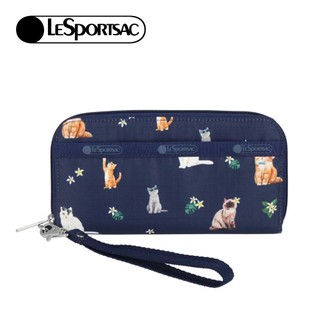 Lesportsac Tech Wallet Wristlet 腕帶錢包 手拿包 鈔票夾 卡夾 送禮 (熱帶度假貓咪)