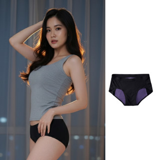 【月亮褲】靜謐黑無痕夜用中腰吸血內褲｜防漏透氣高包覆，夜間安睡｜滲漏困擾GO AWAY