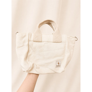 (二手）PORTER INTERNATIONAL 米白帆布托特包