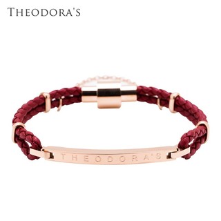 【THEODORA'S】夢想 真皮金屬釦磁吸手環-女款紅【希奧朵拉】