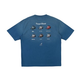 KANGOL 短T 藍色 洗水 落肩 重磅 帽子 短袖 上衣 中性 6625100382