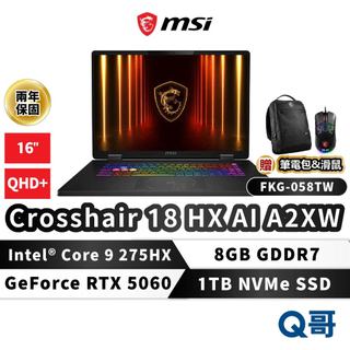 MSI Crosshair 18 HX AI A2XWFKG-058TW 電競筆電 18吋 Intel9 16G 1TB