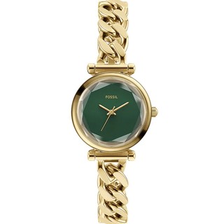 FOSSIL Carlie mini 優雅金綠面手鍊女錶-28mm ES5441 開學季禮物