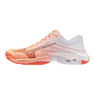 Mizuno 美津濃【授權經銷】男款排球鞋 LIGHTNING ELITE 緩震科技 穩定 白橘 V1GA260080
