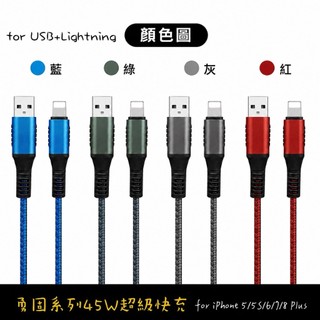 【勇固急速快充電線】適用 Apple iPhone 5 5S 6 6S 7 8 Plus 充電傳輸線