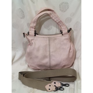 二手/Burberry粉色皮革真皮/肩背包/手提包/斜背包(約6-7成新)