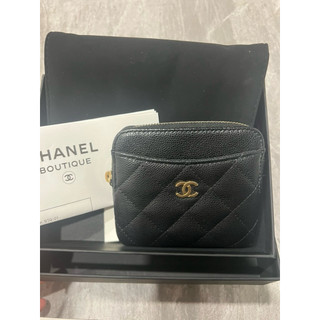 全新chanel吐司零錢包 荔枝皮 黑色