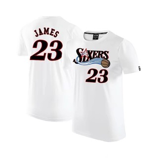 💖詹皇LeBron James詹姆斯短袖純棉T恤上衣💖NBA球衣76人七六人湖人隊運動籃球圓領衣服T-shirt男A13