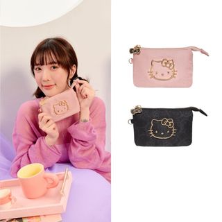 【Hello Kitty】金緻凱蒂 零錢包 三層零錢包 多隔層零錢包 獨立拉鍊層 KITTY零錢包