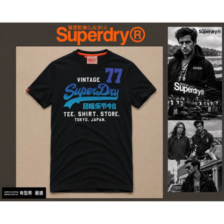 有型男嚴選～黃金年代 重磅材質Superdry 極度乾燥 洗舊破壞 基本款復古logo T M 90%不輸A&F