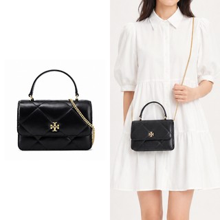 TORY BURCH KIRA 菱格絎縫手提/斜背鏈帶兩用包(迷你/黑)｜JS Maxx官方旗艦館