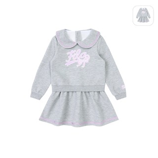 【FILA】KIDS 女童款 針織洋裝-麻灰 5DRZ-8018-MY